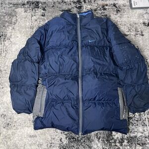 Nike Men's Vintage Reversible Puffer Jacket Size Small, Blue